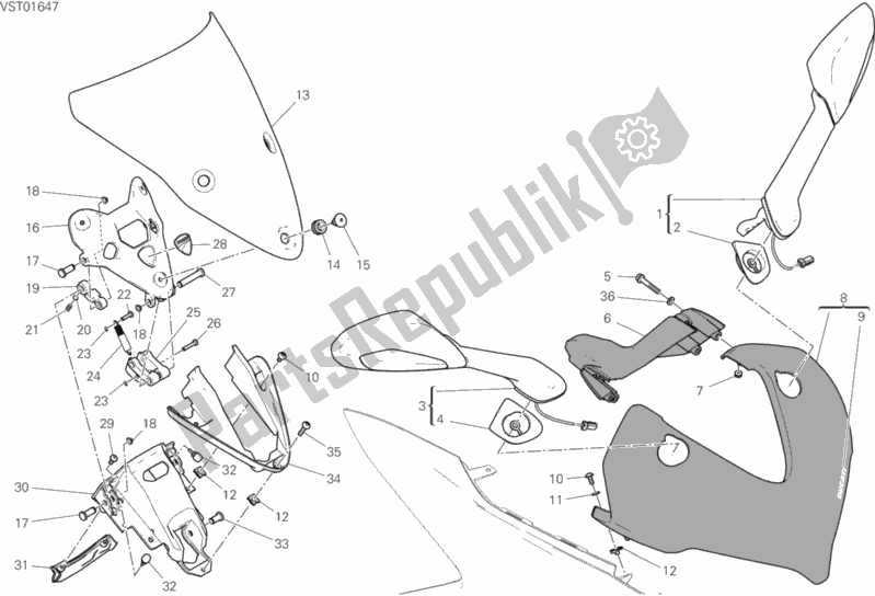 Toutes les pièces pour le Capot du Ducati Supersport S Thailand 950 2017